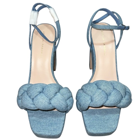 NEW NIB Loeffler Randall Fae Braid Platform Heel Sandal In Blue Denim - Picture 4 of 11